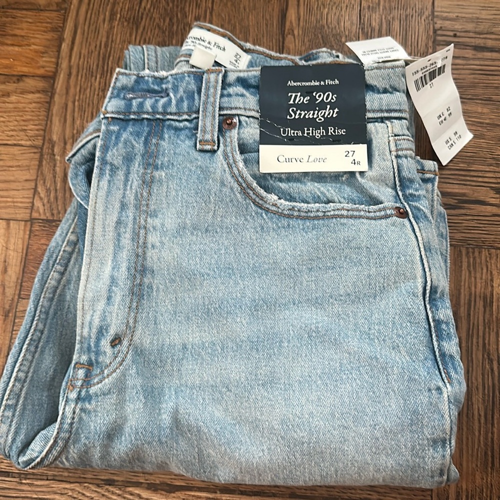 Abercrombie 90s straight ultra high rise, curve love NWT